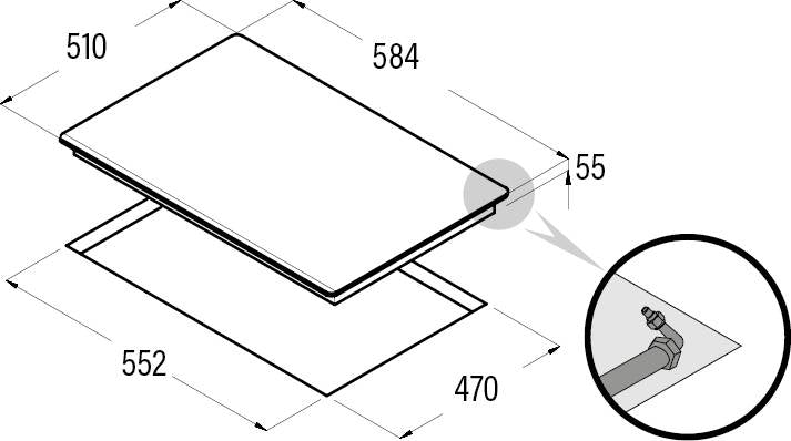 CATA - Beépíthető gázfőzőlap RCI-631 BK