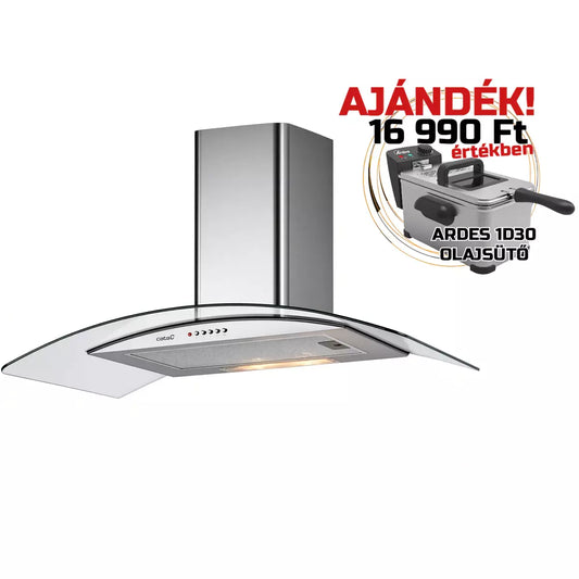 CATA - Páraelszívó C-GLASS 900 LED - Inox + Ardes fritőz 1D30