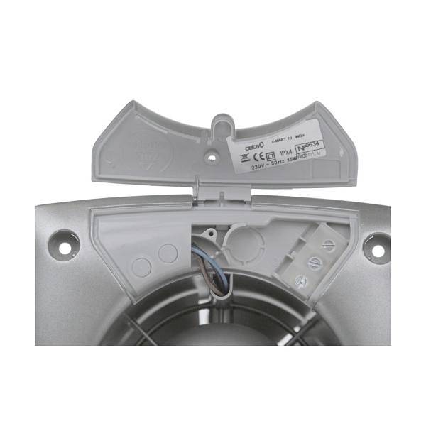 Cata X-Mart 15 Inox Hygro ventilátor utószellőztető és páraérzékelő funkcióval, pillangószeleppel