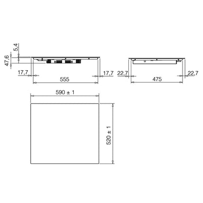ELICA - Beépíthető indukciós főzőlap RATIO CONNEX 603 PLUS BL + CATA Edényszett PROFESSIONAL - A készlet erejéig rendelhető!