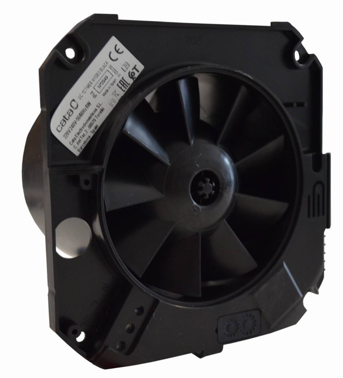 Cata UC-10 Hygro fekete ventilátor utószellőztető és páraérzékelő funkcióval, fordulatszám állítási lehetőséggel, pillangószeleppel