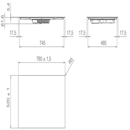 ELICA - Beépíthető indukciós főzőlap PRIMIS 804 PLUS BL