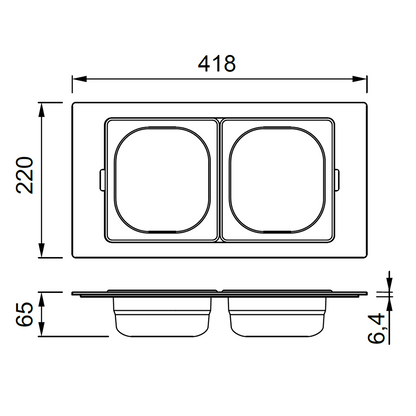 ELLECI - Tároló edény kétrészes gourmet 418 HPL kerettel - Inox