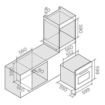ELICA - Beépíthető sütő VIRTUS MULTI 60 TFT BL + Ajándék Pizzaszett