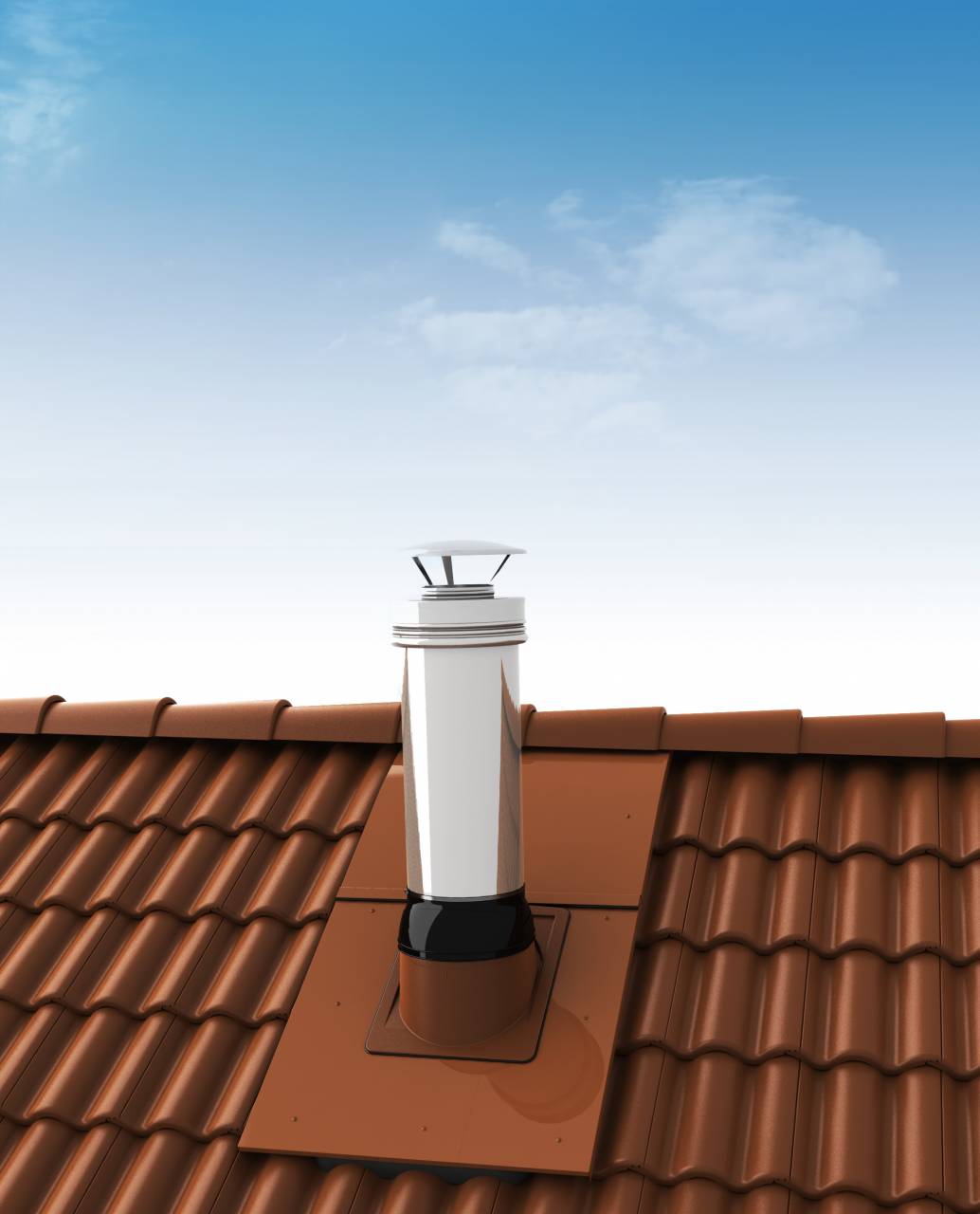 VILPE® 2. számú kör keresztmetszetű kéményátvezető elem (270 - 385), szürke