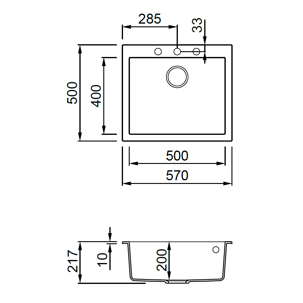 ELLECI - Mosogatótálca Quadra 105 M79 Aluminium