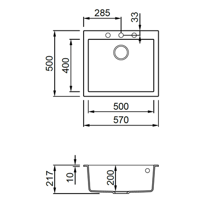 ELLECI - Mosogatótálca Quadra 105 M79 Aluminium
