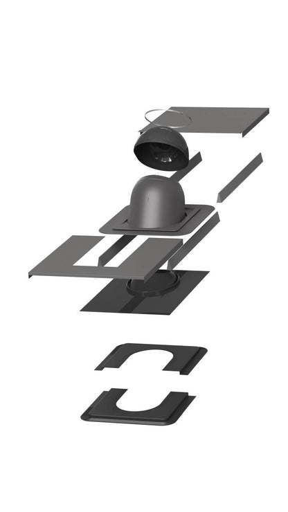 VILPE® 1. számú kör keresztmetszetű kéményátvezető készlet, szürke