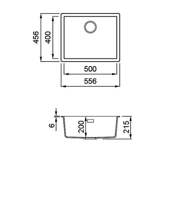 ELLECI - Mosogatótálca Zen 105 K99 Concrete fekete tartozékokkal