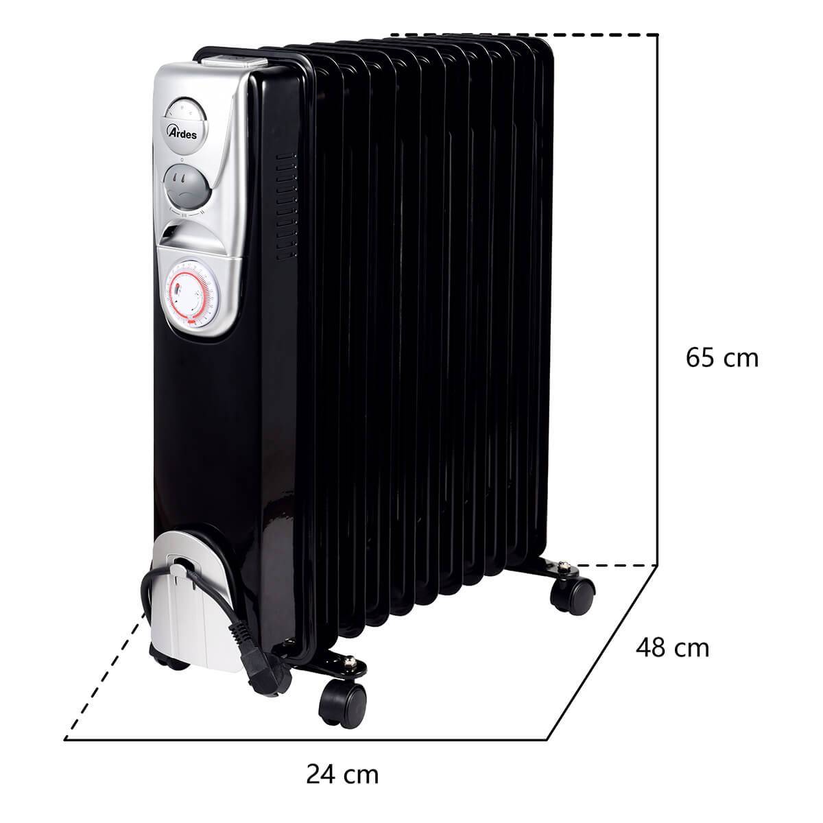 ARDES 4R11BTE Elektromos olajradiátor 11 tagos 2500W fekete