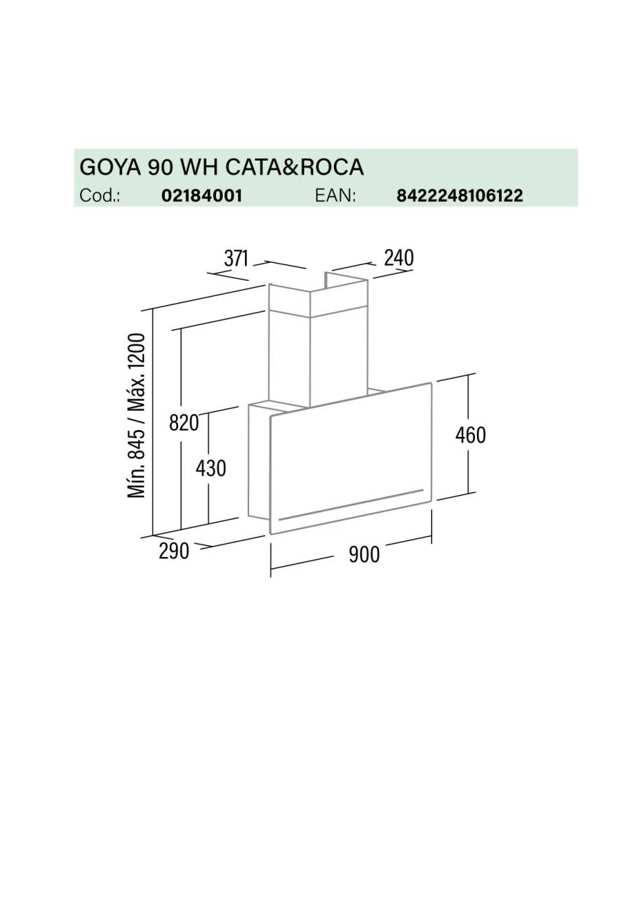 CATA - Páraelszívó GOYA 90 WH Can Roca - A készlet erejéig rendlhető!