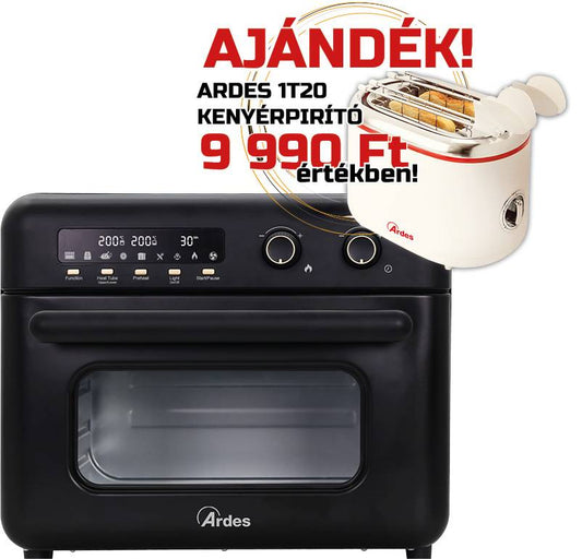 ARDES ARFRYA02 30 literes Air Fryer forrólevegős sütő, olajsütő - forgókosárral ajándék ARDES 1T20 kenyérpirítóval