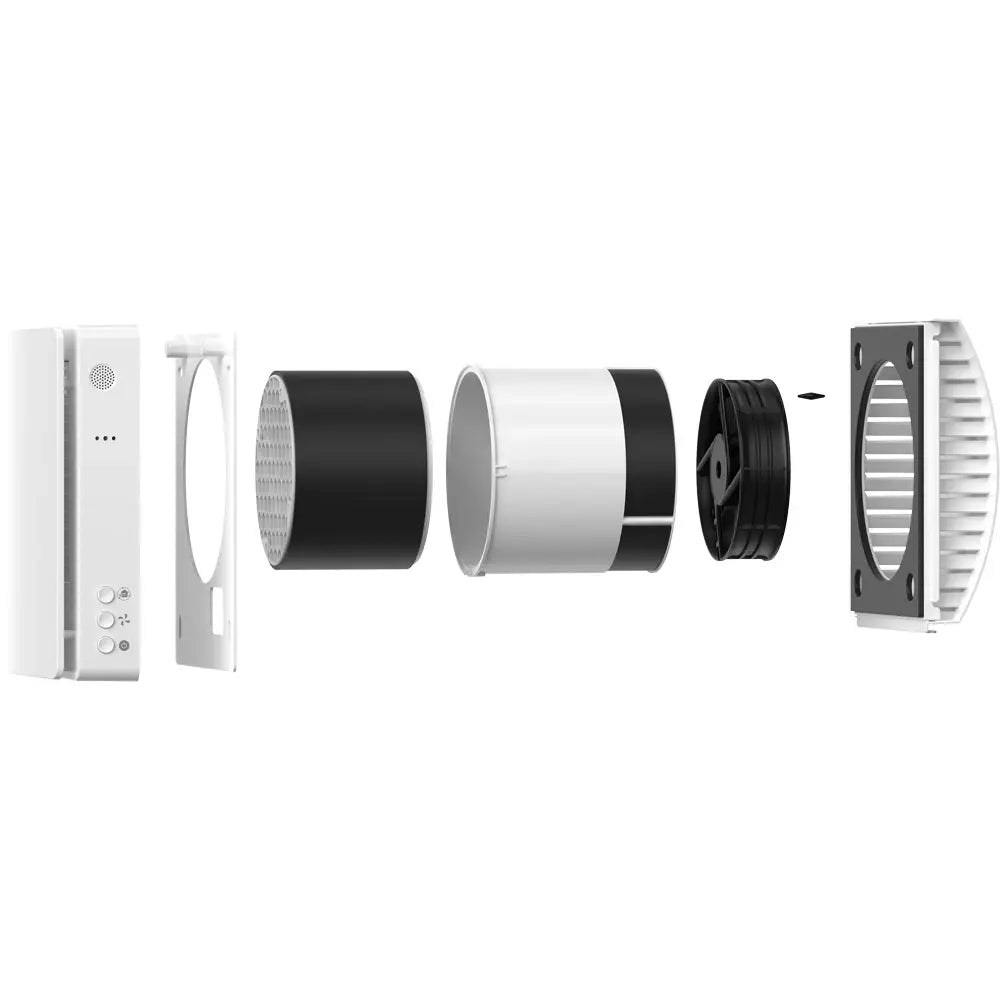 HOLTOP/AIRWOODS - AV-TTW5-W NCIE15CO2 egyhelyiséges hővisszanyerős szellőztető automata zsaluval, WiFi-vel, CO2 érzékelővel, 15 - 25 cm falhoz