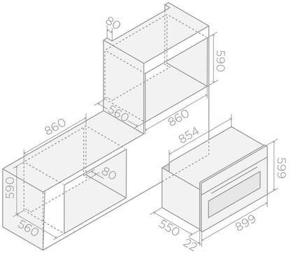 ELICA - Beépíthető sütő VIRTUS MULTI 90 TFT BL