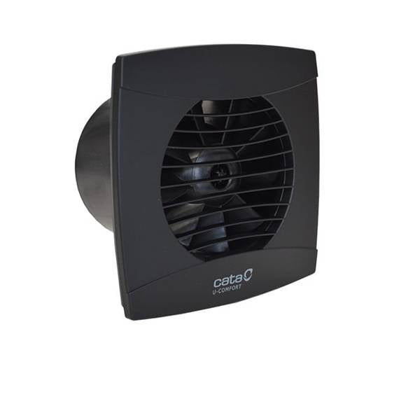 Cata UC-12 Hygro fekete ventilátor utószellőztető és páraérzékelő funkcióval, fordulatszám állítási lehetőséggel, pillangószeleppel
