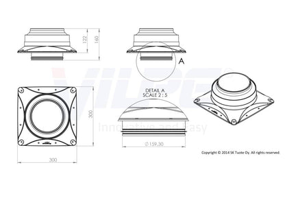 VILPE® E220S tetőventilátor + IS, szürke