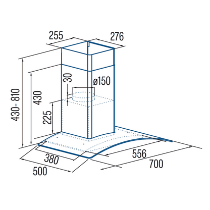 CATA - Páraelszívó Gamma Glass 7010 GX - Inox