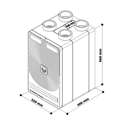 HEATPEX - Hővisszanyerős szellőztető MVHR 250 m³/h ARIA VITALE Compact PLATINUM CF