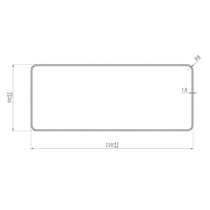 Elica - Lapos csatorna 220x90 mm, hossz: 1000 mm