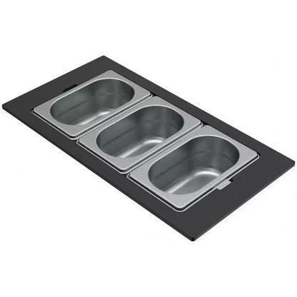 ELLECI - Tároló edény háromrészes gourmet 410 HPL kerettel - Inox