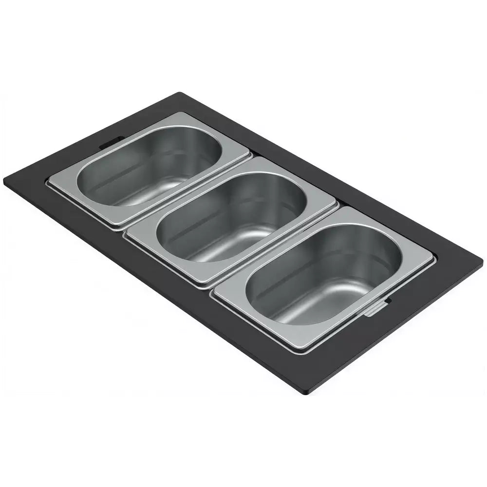 ELLECI - Tároló edény háromrészes gourmet 378 HPL kerettel - Inox