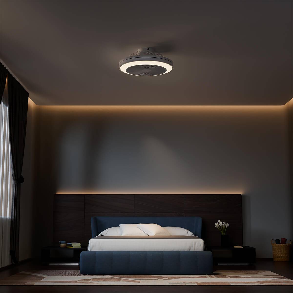 Ardes 5PL50 Mennyezeti ventilátor távvezérlővel, 3200 lumen LED világítással - 48 cm