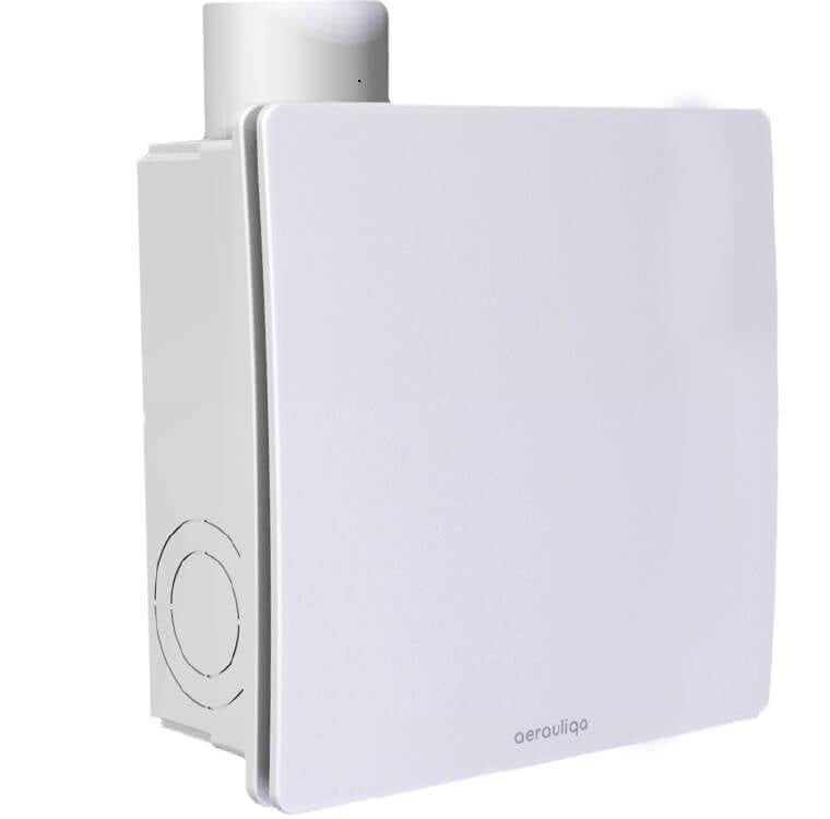 Aerauliqa QXD-80HT ventilátor, magas nyomásértékkel, utószellőztető és páraérzékelő funkcióval, beépített pillangószeleppel, WC csésze elszívásához