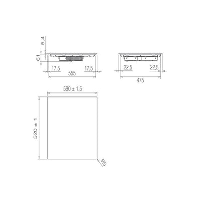 ELICA - Beépíthető indukciós főzőlap PRIMIS 604 BL