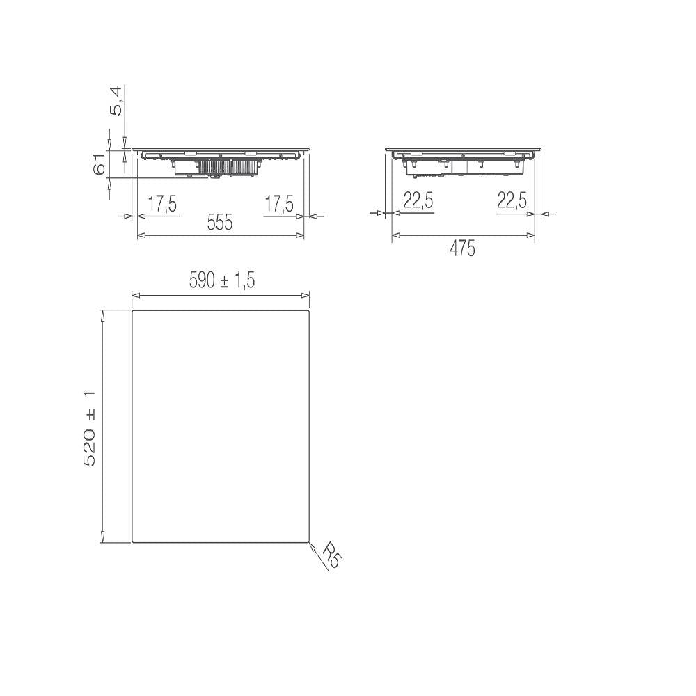 ELICA - Beépíthető indukciós főzőlap PRIMIS 604 PLUS BL