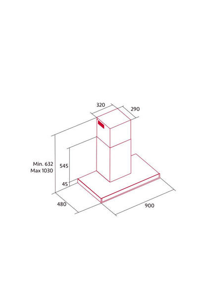 Nodor - Páraelszívó NorBreeze SLIM 90 CU Hob to Hood