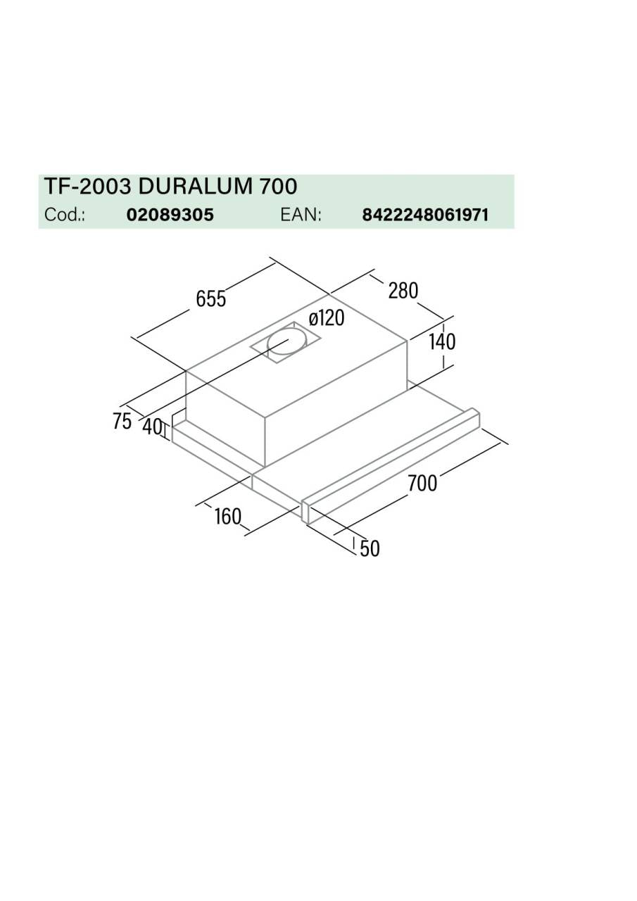 Cata - Páraelszívó TF-2003/70 LED duralum