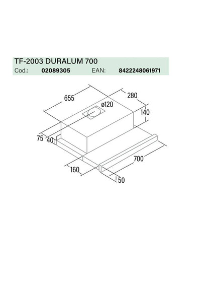 Cata - Páraelszívó TF-2003/70 LED duralum