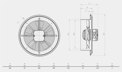 BVN - Ventilátor BDRAX 200-2K I