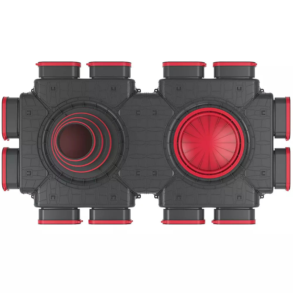 HEATPEX - Osztódoboz lapos csatornához 573x573x62 8x50 mm