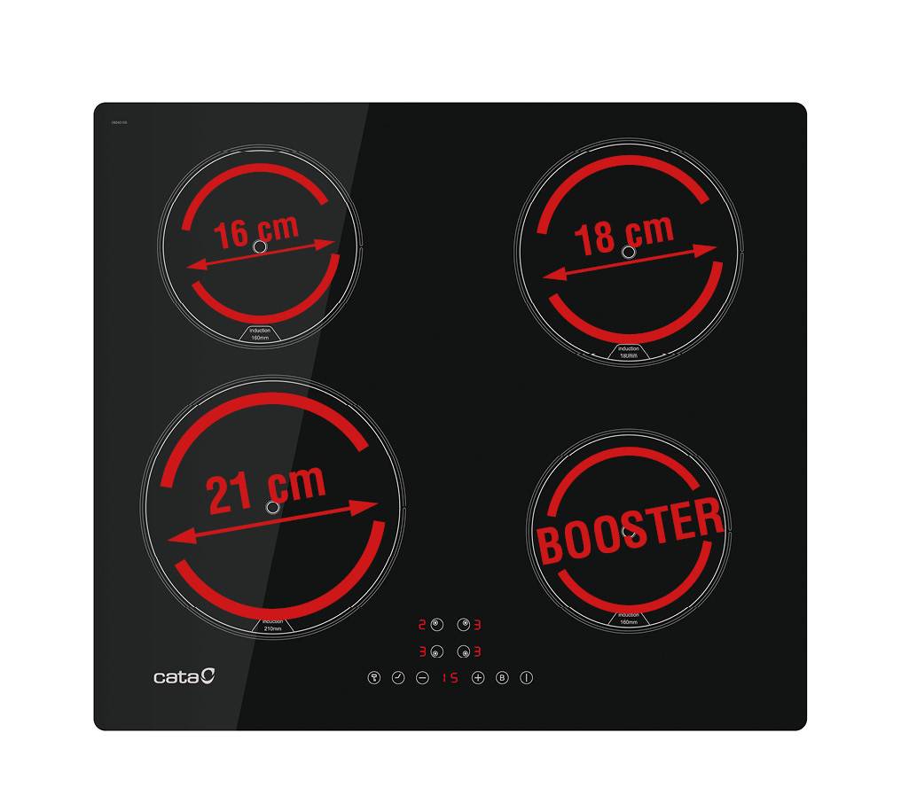 CATA - Beépíthető indukciós főzőlap IB-6324E2 BK Hob to Hood