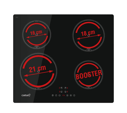 CATA - Beépíthető indukciós főzőlap IB-6324E2 BK Hob to Hood