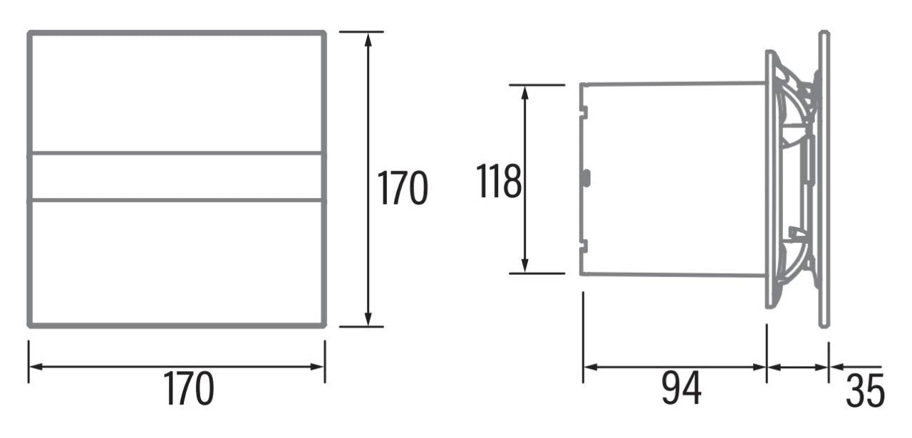 Cata E-120G ventilátor üveg előlappal, fehér