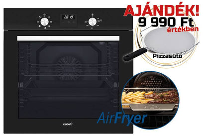 CATA - Beépíthető sütő MDS-8007 BK AirFryer + Ajándék pizzasütő szett és AirFryer sütőtálca - Kifutó termék!