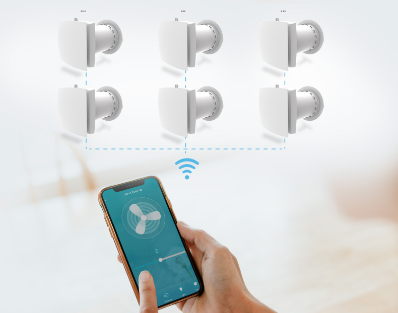HOLTOP/AIRWOODS AV-TTW6-W Pro ISO egyhelyiséges hővisszanyerős szellőztető (2 db), automata zsaluval, WiFi csatlakozással, kültéri hangcsillapító elemmel