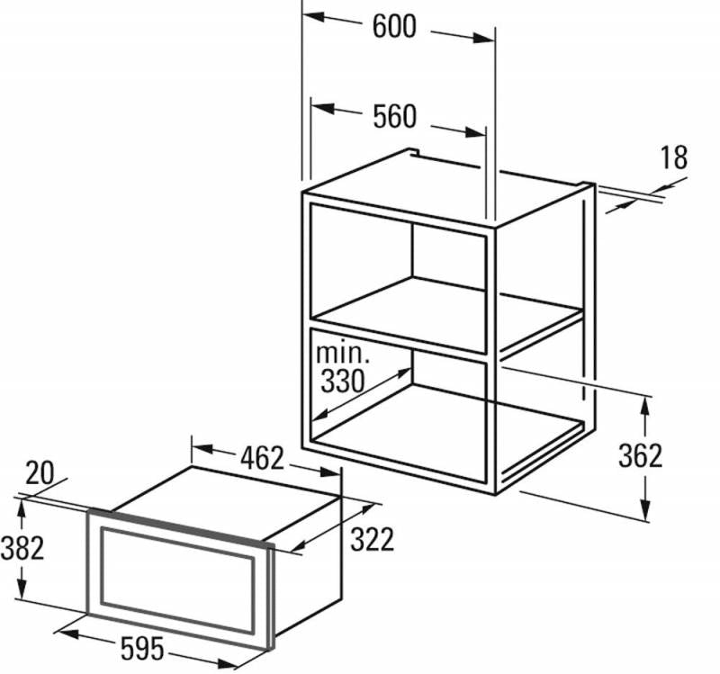 CATA - Beépíthető mikrohullámú sütő MMA-20 WH