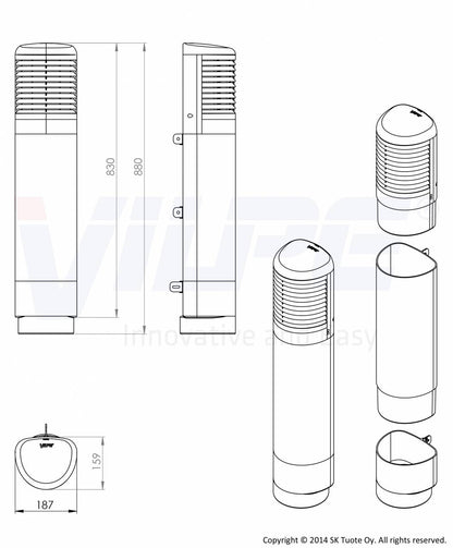 VILPE® 160 Ross függőleges cső