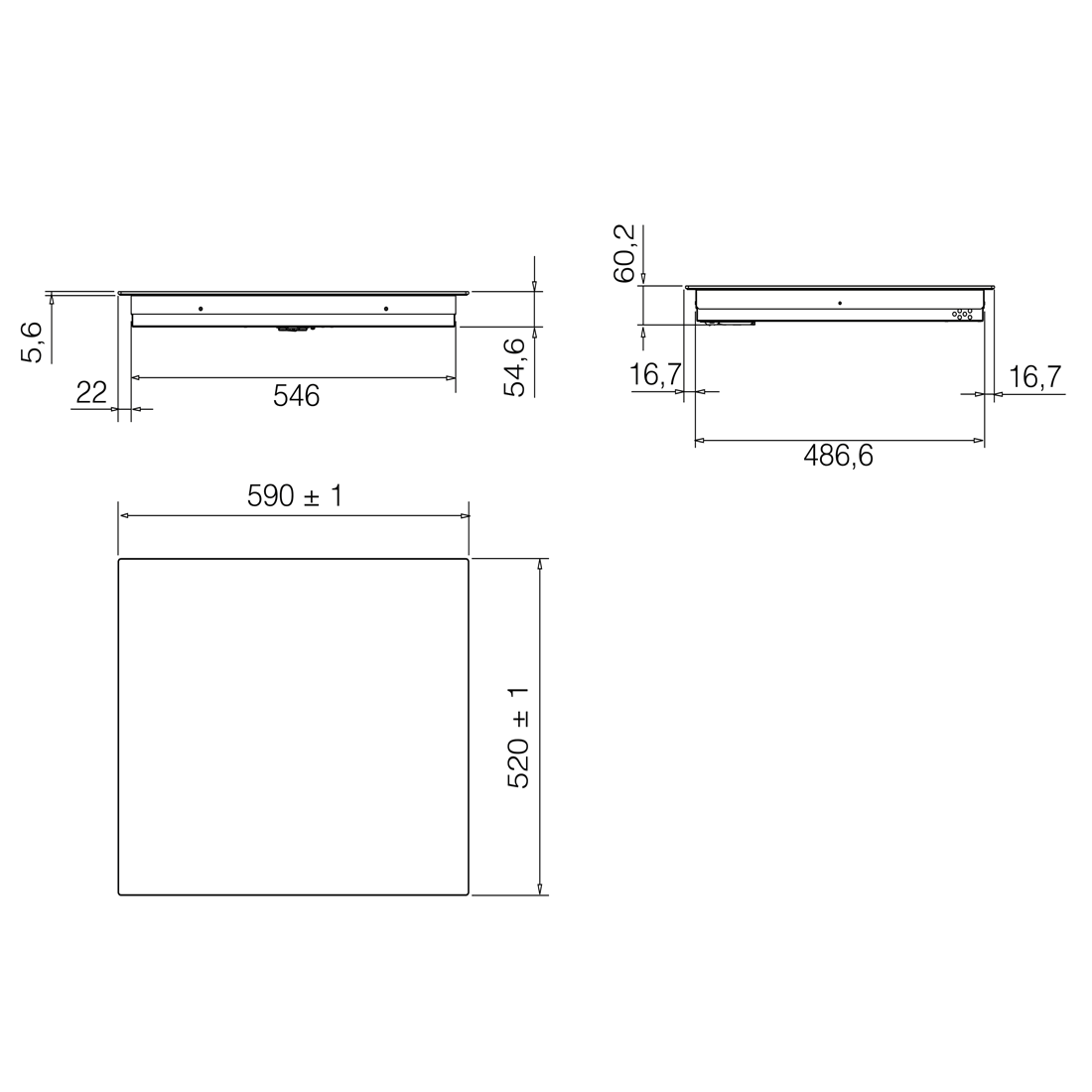ELICA - Beépíthető indukciós főzőlap RATIO 604 BL