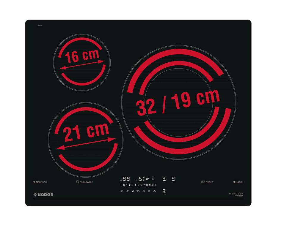 NODOR - Beépíthető indukciós főzőlap NorCoock IH-N6326 BK fekete Hob to Hood
