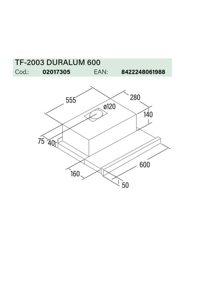 Cata - Páraelszívó TF-2003/60 LED duralum