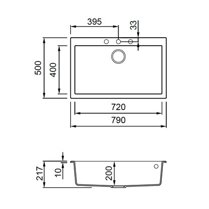 ELLECI - Mosogatótálca Quadra 130 G39 Bianco soft