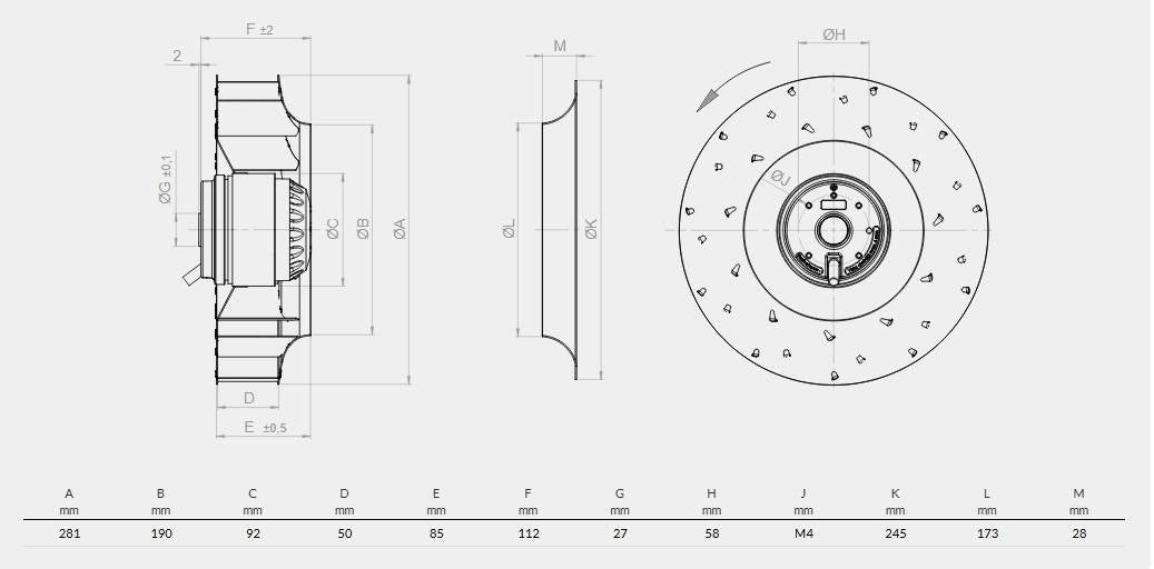 BVN - Ventilátor BDRKF-280 AC