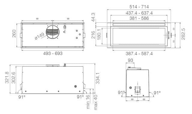 Elica - Páraelszívó LANE SENSOR @ BLMAT/A/52 fekete