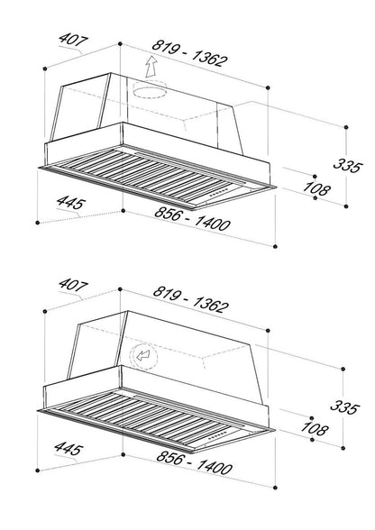 Sirius - Páraelszívó SL-909 TW 1M 140 cm inox