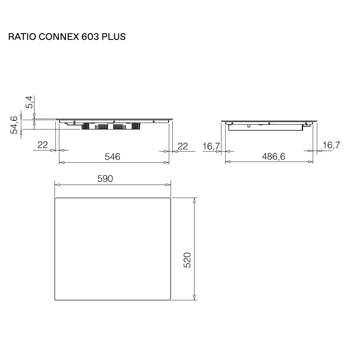 ELICA - Beépíthető indukciós kerámialap RATIO CONNEX 603 PLUS RAW