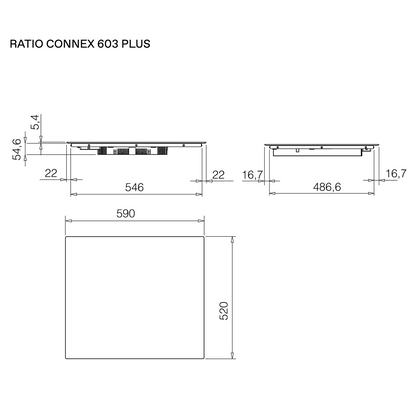 ELICA - Beépíthető indukciós kerámialap RATIO CONNEX 603 PLUS RAW